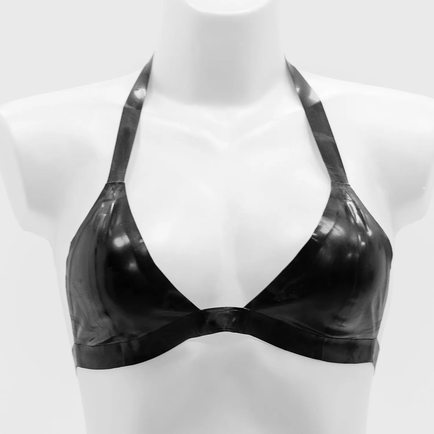 Women Handmade Latex Lingerie. Glossy Bralette Top & Thong Bottoms. Seamless Soft Natural Underwear Set