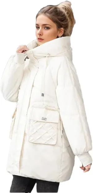 Women Loose Thicken Cotton Padded Coats Casual Hoodies Big Pockets Long Sleeve Down Jackets Winter Outerwears