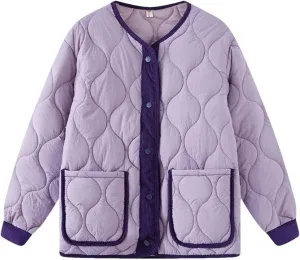 Women Quilted Jacket Parkas Cotton Padded Coat Spliced Collision Loose Overcoat V-Neck Winter Coat Outerwears
