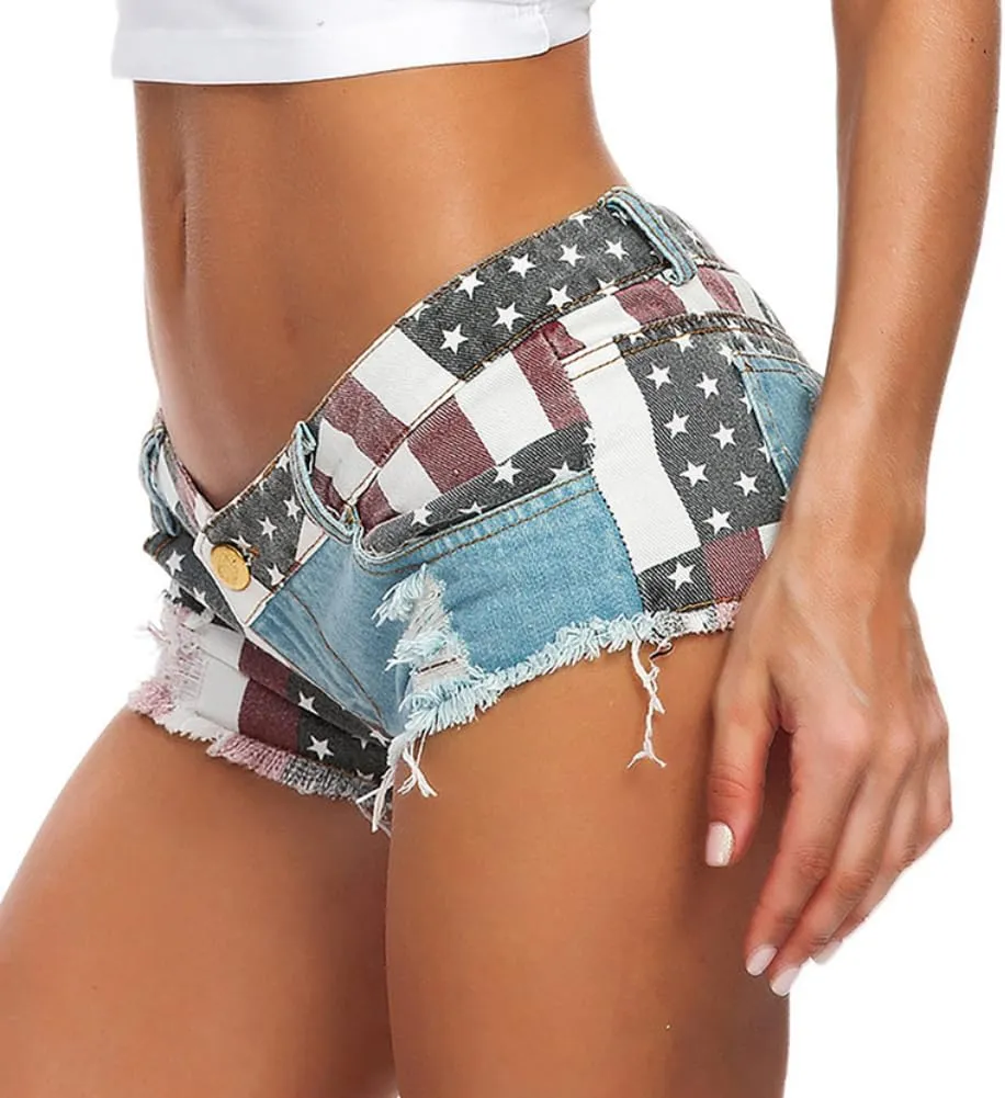 Women Sexy Cut Off Distressed Low Waist Denim Shorts Hot Pants