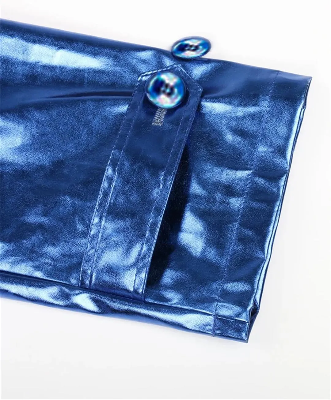 Women Spring Long Shiny Reflective Patent Leather Trench Coat Sashes Double Breasted Slim Fit Leather Jacket