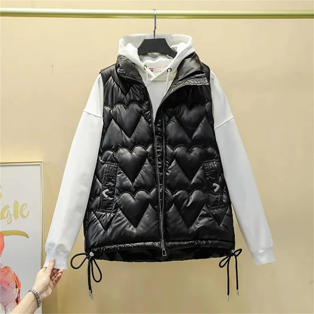 Women Stand Collar Short Bright Color Cotton Padded Jacket Sleeveless Female Autumn Winter Waistcoat Coat Vest