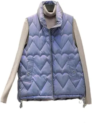Women Stand Collar Short Bright Color Cotton Padded Jacket Sleeveless Female Autumn Winter Waistcoat Coat Vest