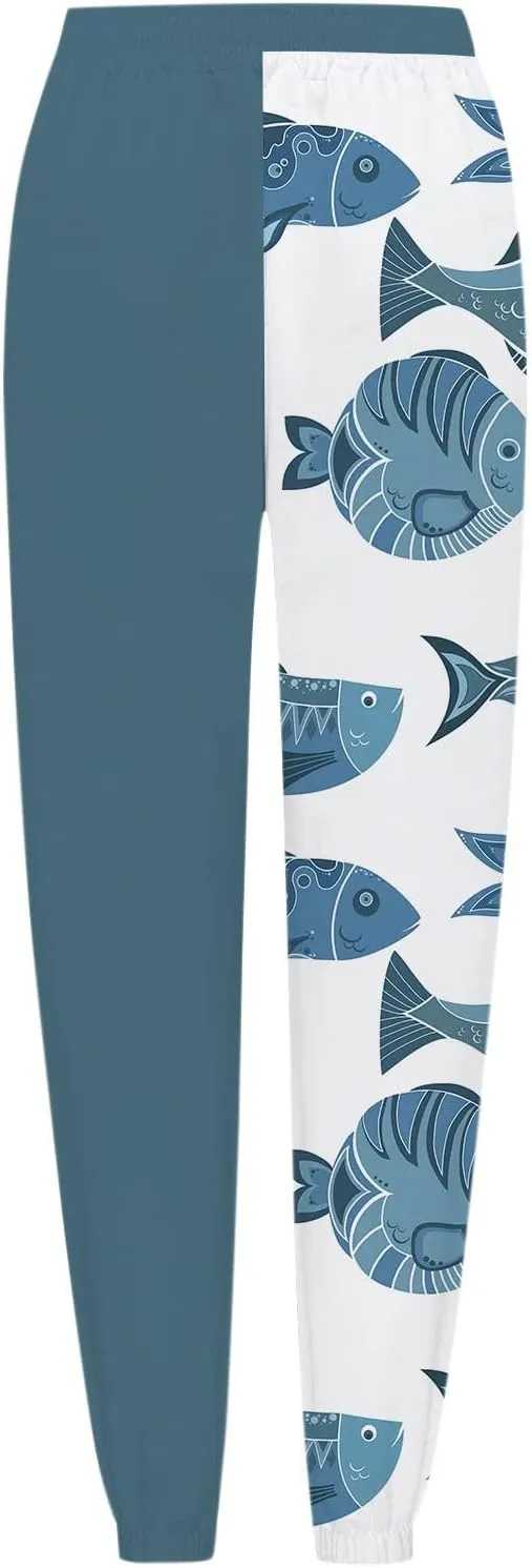 Women Stretch Trousers Women's Sweatpants Elastic Drawstring High Waist Artistic Patterns Super Soft Active Trousers