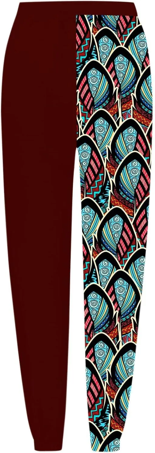 Women Stretch Trousers Women's Sweatpants Elastic Drawstring High Waist Artistic Patterns Super Soft Active Trousers
