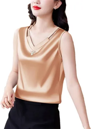Women Tank Top Spring Summer Hollow Out Camisole V Neck Korean Casual Sleeveless Vest