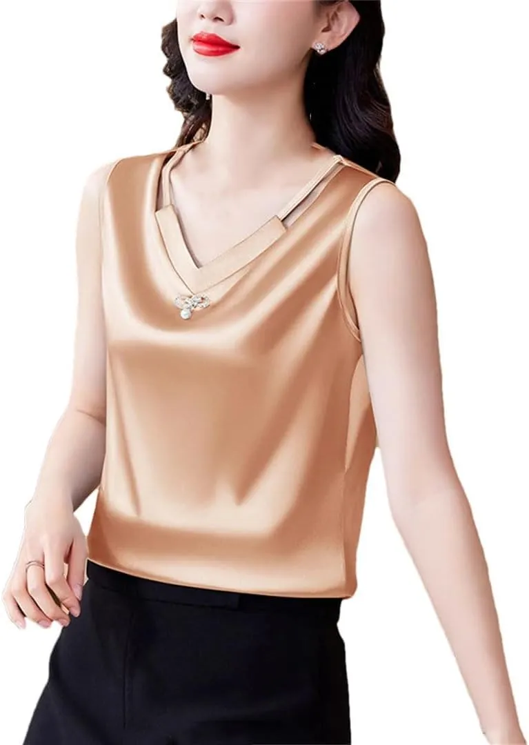 Women Tank Top Spring Summer Hollow Out Camisole V Neck Korean Casual Sleeveless Vest
