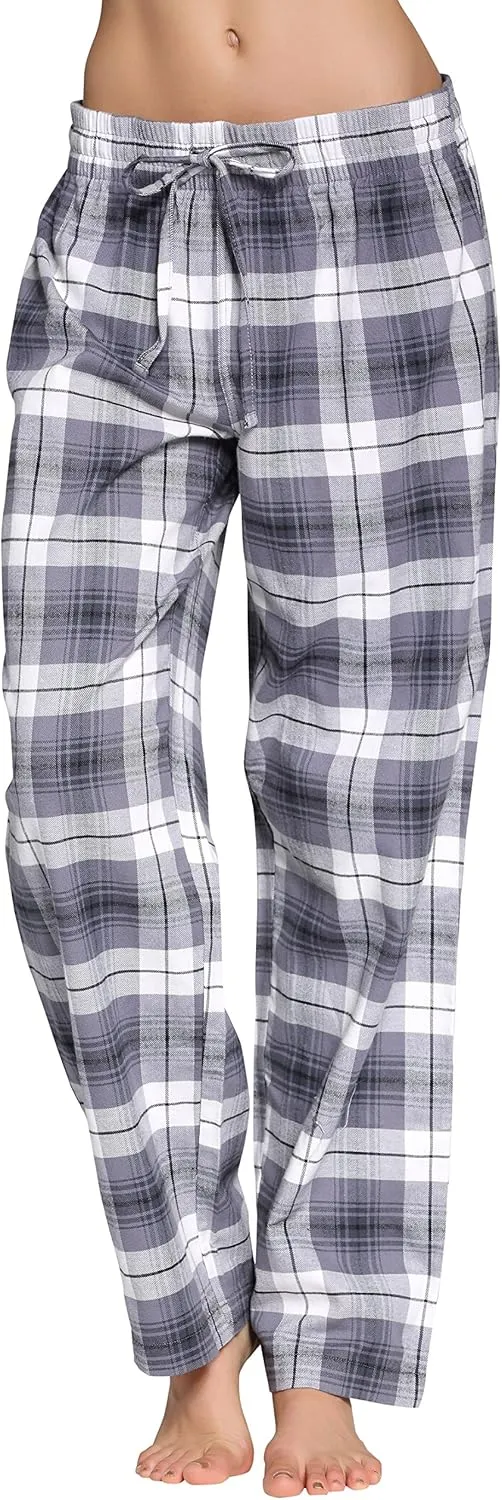 Women's 100% Cotton Super Soft Flannel Plaid Pajama/Lounge Pants