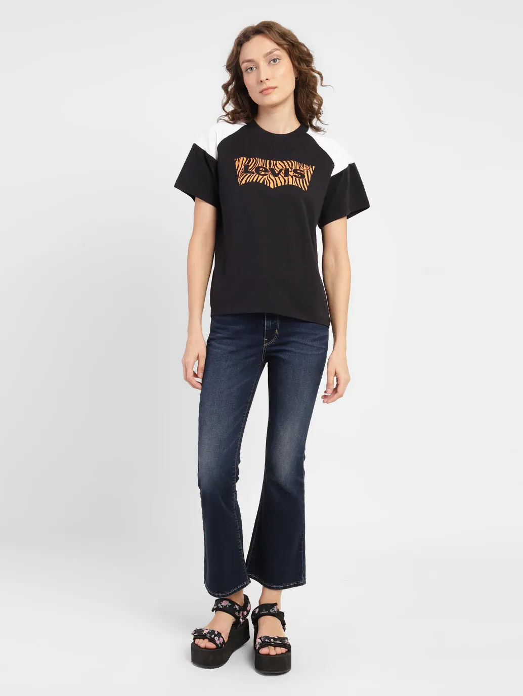 Women's 725 Blue Regular Fit Mid Rise Jeans