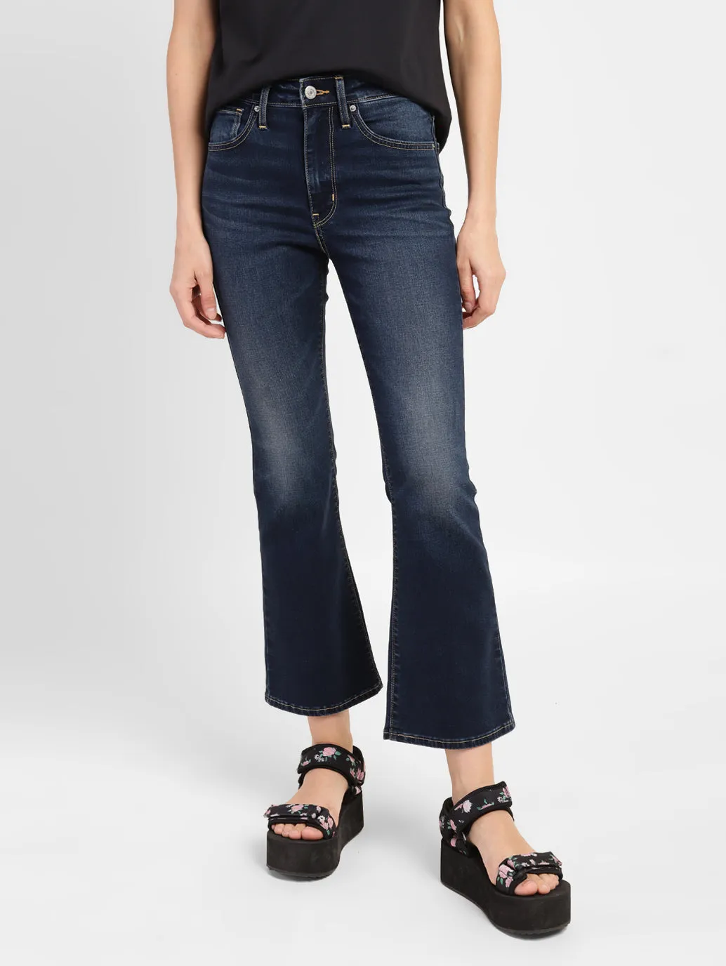 Women's 725 Blue Regular Fit Mid Rise Jeans