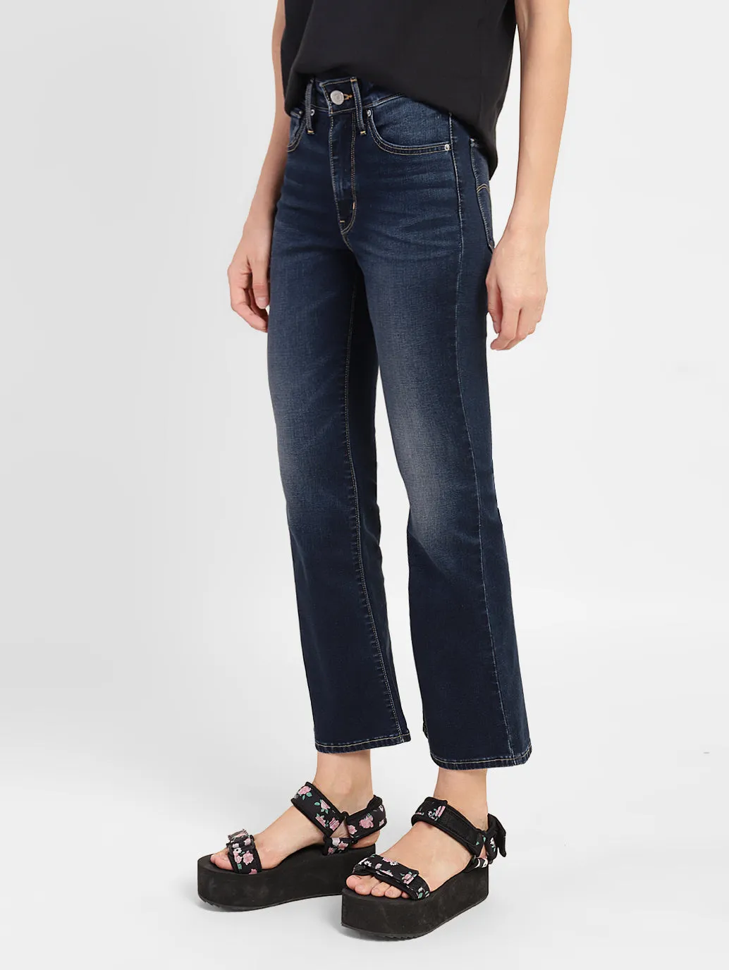 Women's 725 Blue Regular Fit Mid Rise Jeans