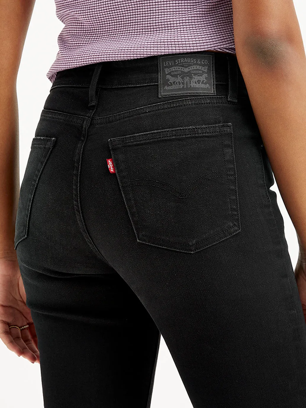Women's 726 Black Flared Fit Mid Rise Jeans