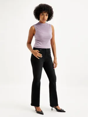 Women's 726 Black Flared Fit Mid Rise Jeans