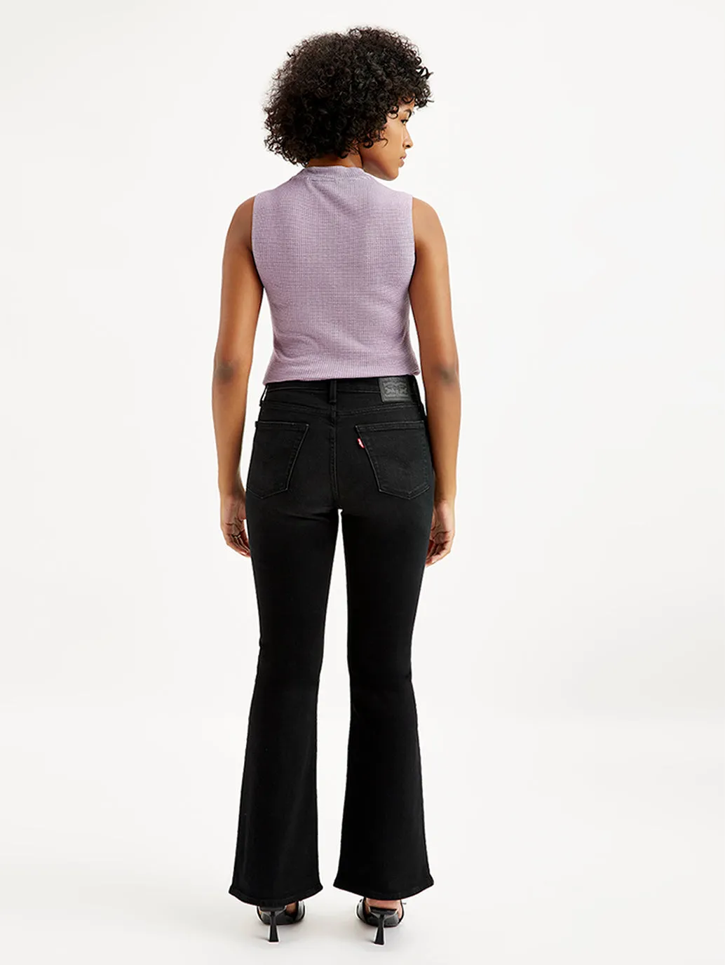 Women's 726 Black Flared Fit Mid Rise Jeans