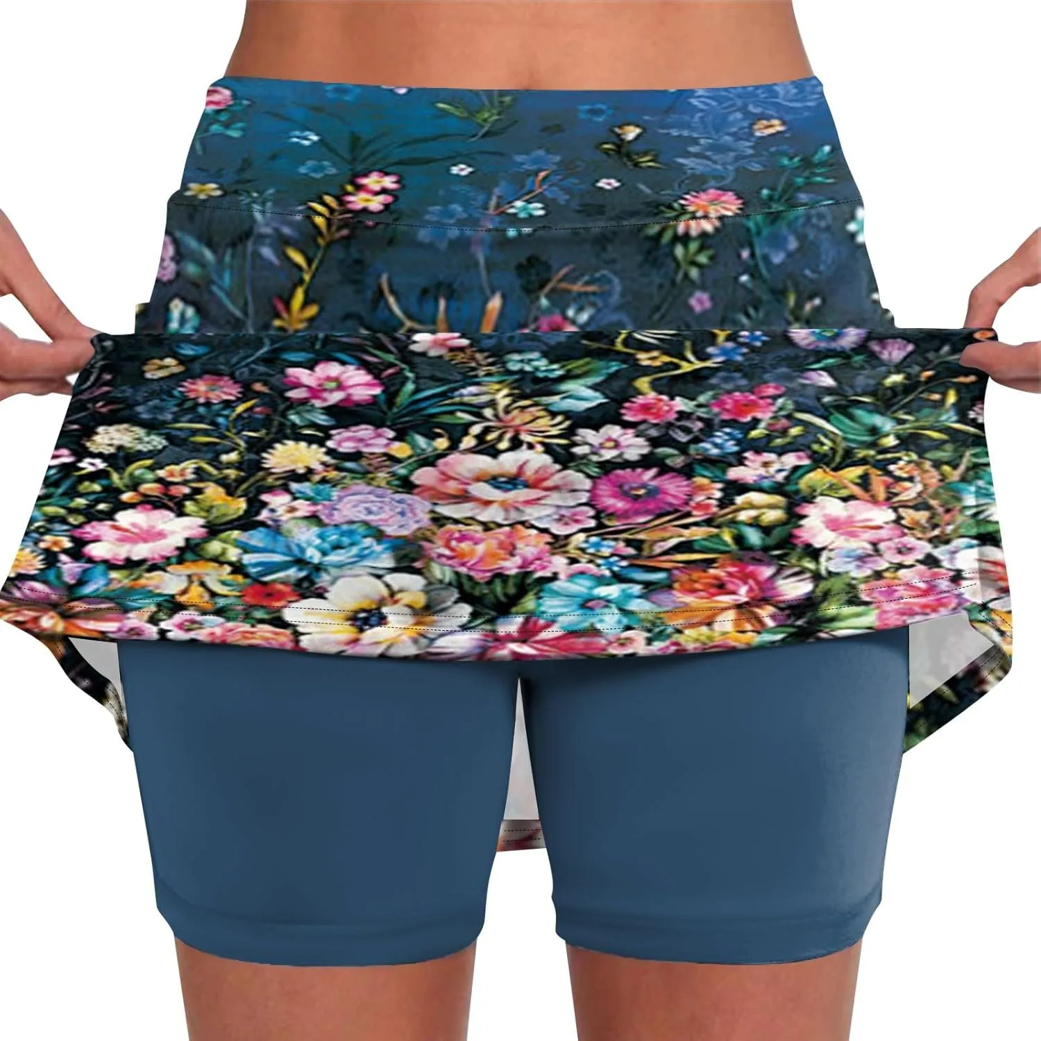 Womens Athletic Skirt with Shorts Mini Golf Tennis Running Workout Strenchy Oversized Skort Skirts with Pockets