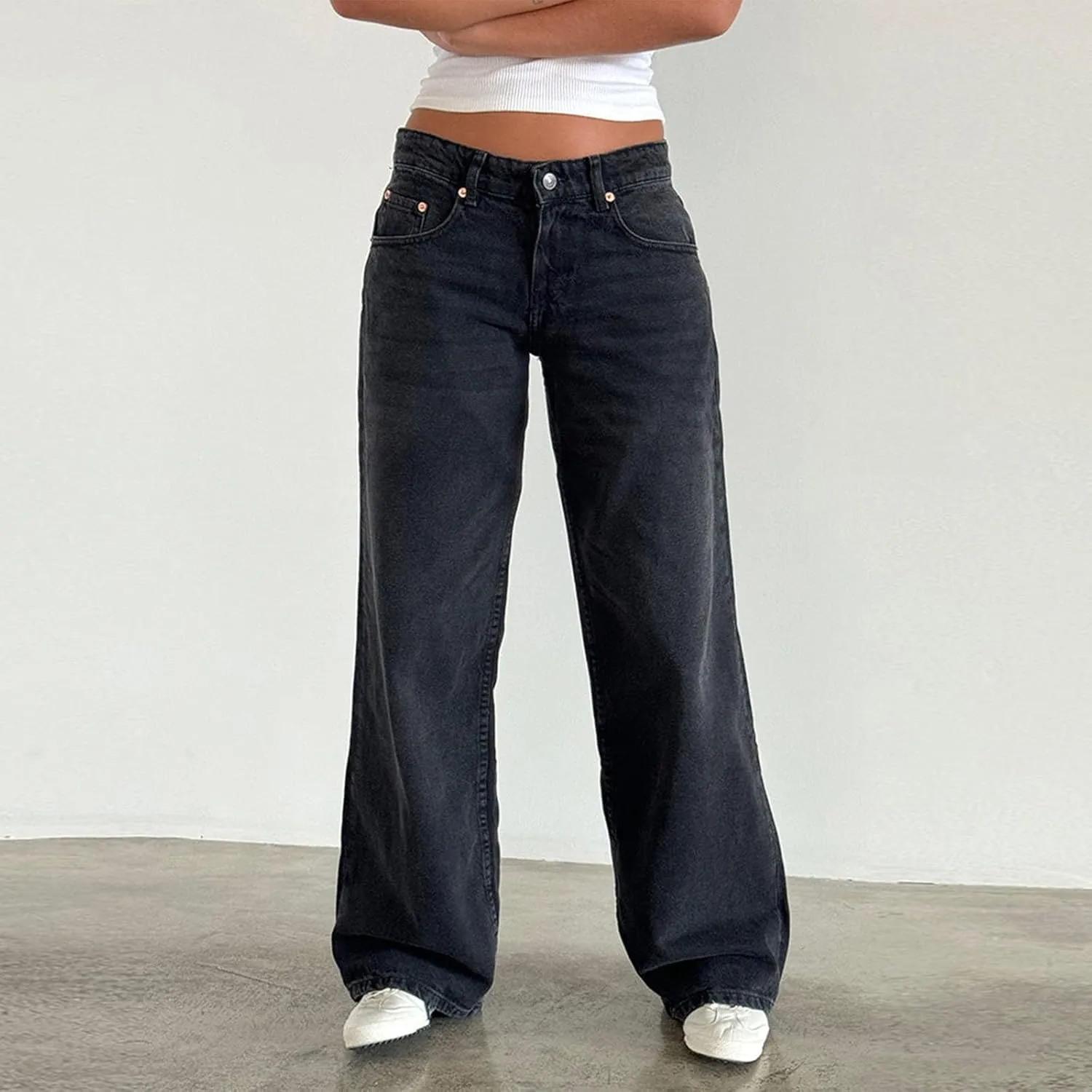Women's Baggy Jeans Y2k Baggy Loose Boyfriend Trouser Jeans High Waisted Stretch Casual Fashion y2k Denim Pants