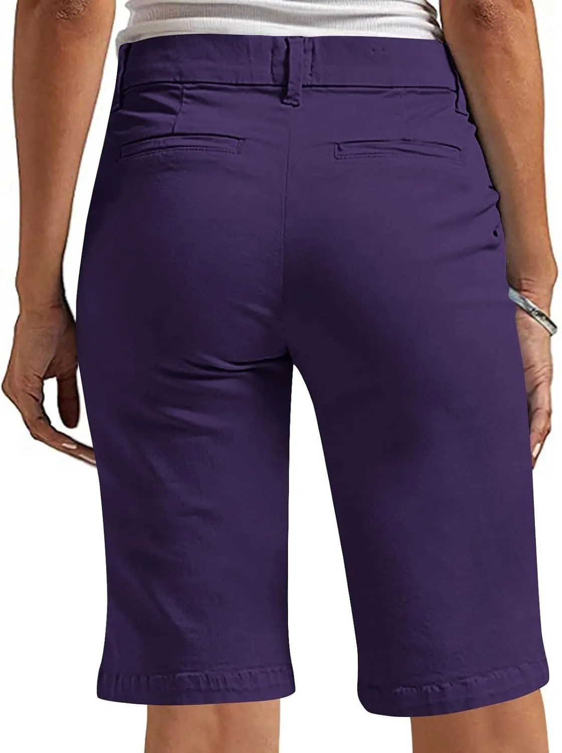 Women's Bermuda Shorts, Summer Dressy Shorts for Women Chino Straight Leg High Waisted Casual Summer