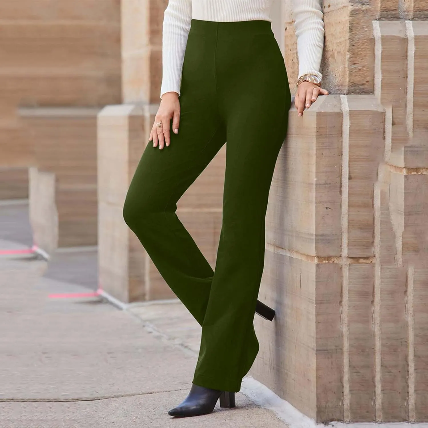 Womens Bootcut Dress Pants Business Casual Pants with Pockets Dressy Pants Soft Stretchy Trousers Office Work Slacks