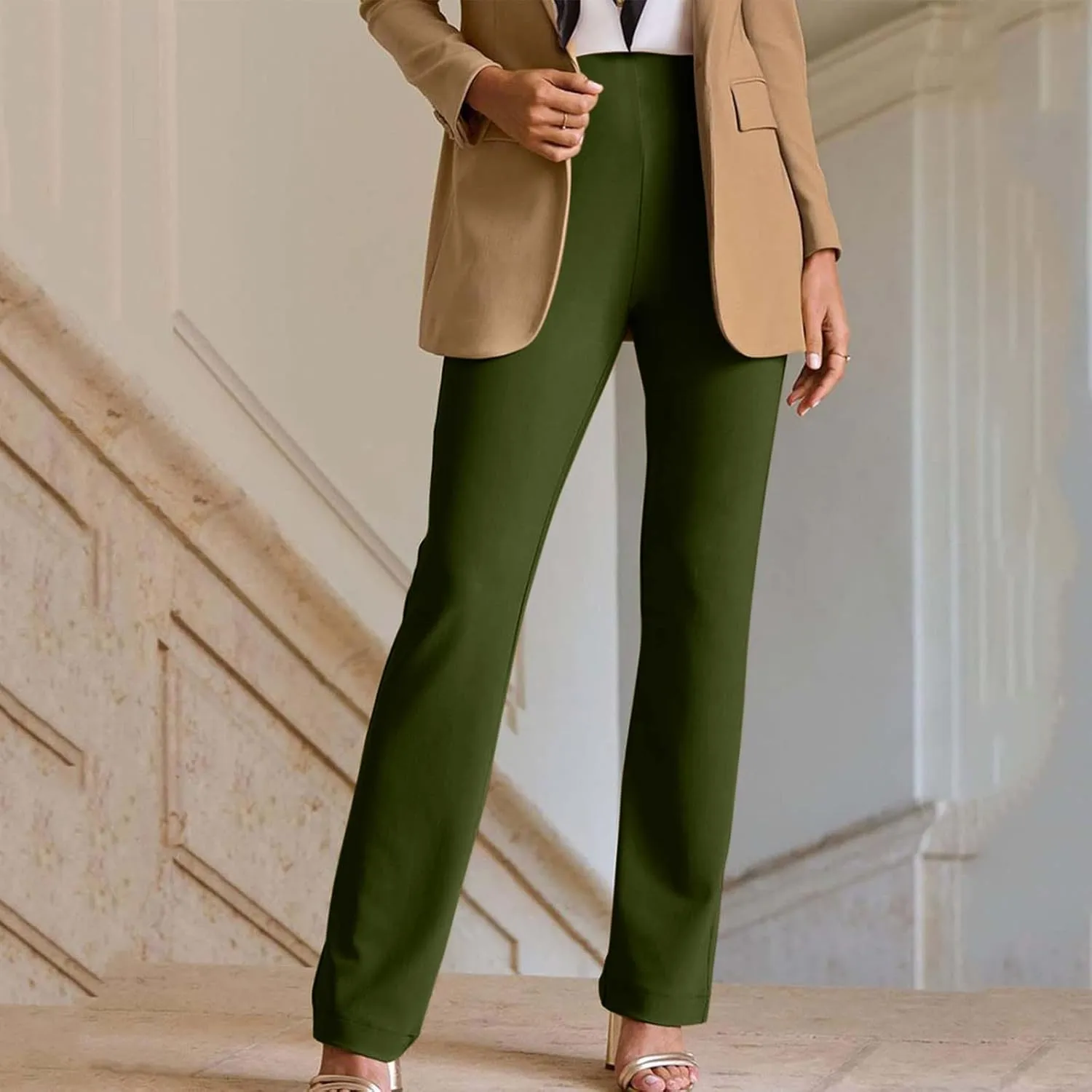 Womens Bootcut Dress Pants Business Casual Pants with Pockets Dressy Pants Soft Stretchy Trousers Office Work Slacks