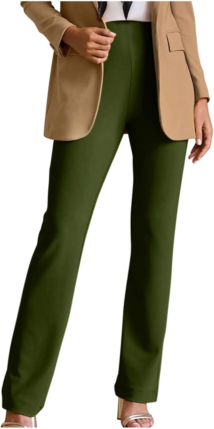 Womens Bootcut Dress Pants Business Casual Pants with Pockets Dressy Pants Soft Stretchy Trousers Office Work Slacks