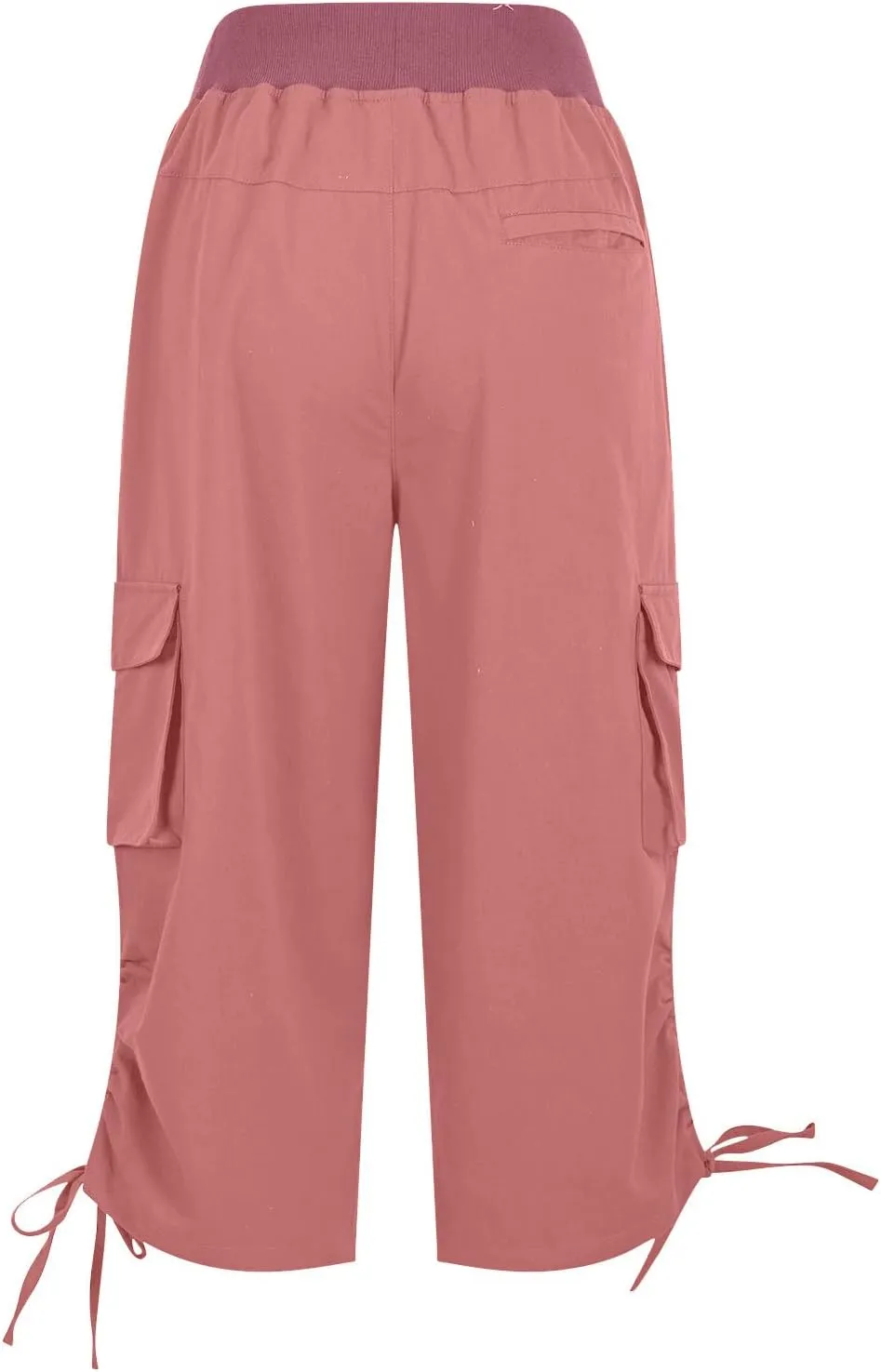 Women's Cargo Pants Summer Trendy Elastic Waisted Walk Outwear Comfy Soft Ladies 2025 Sweatpant with Side Pockets