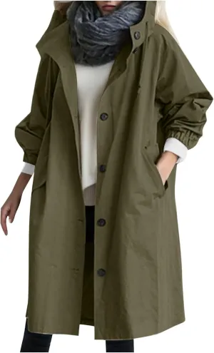 Women's Casual Mid Length Trench Coat Belted Waist Long Sleeve Outerwear Womens Windbreaker Nylon Pants