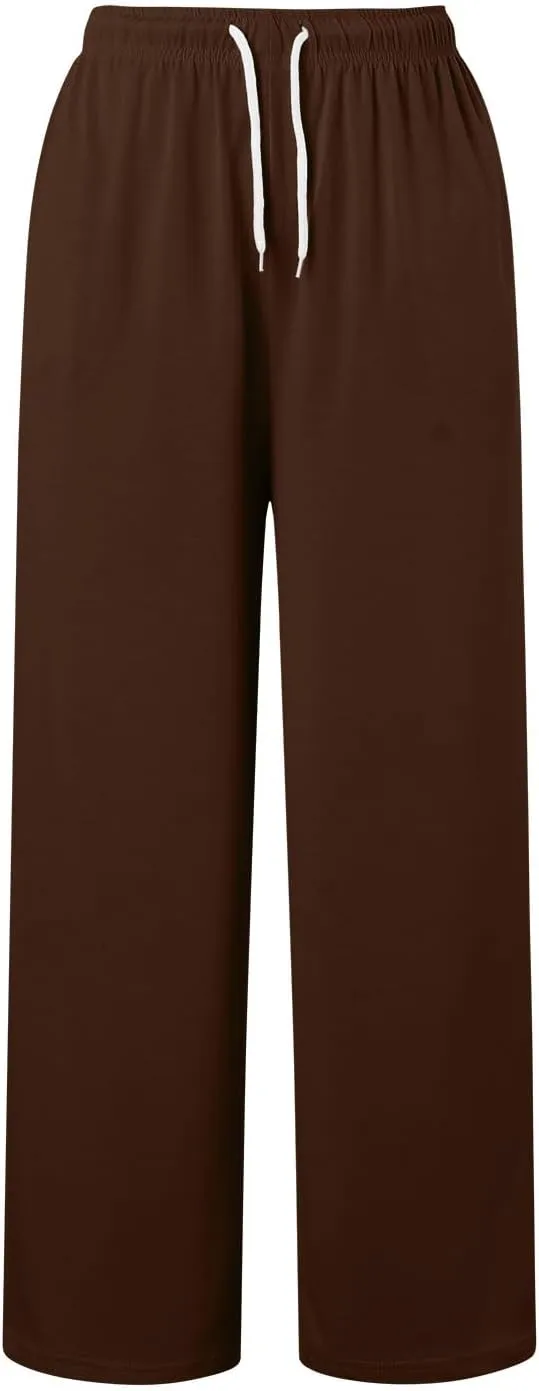Womens Casual Pants Summer Elastic High Waist Pants Baggy Lightweight Comfy Soft Beach Trousers with Pockets 2025