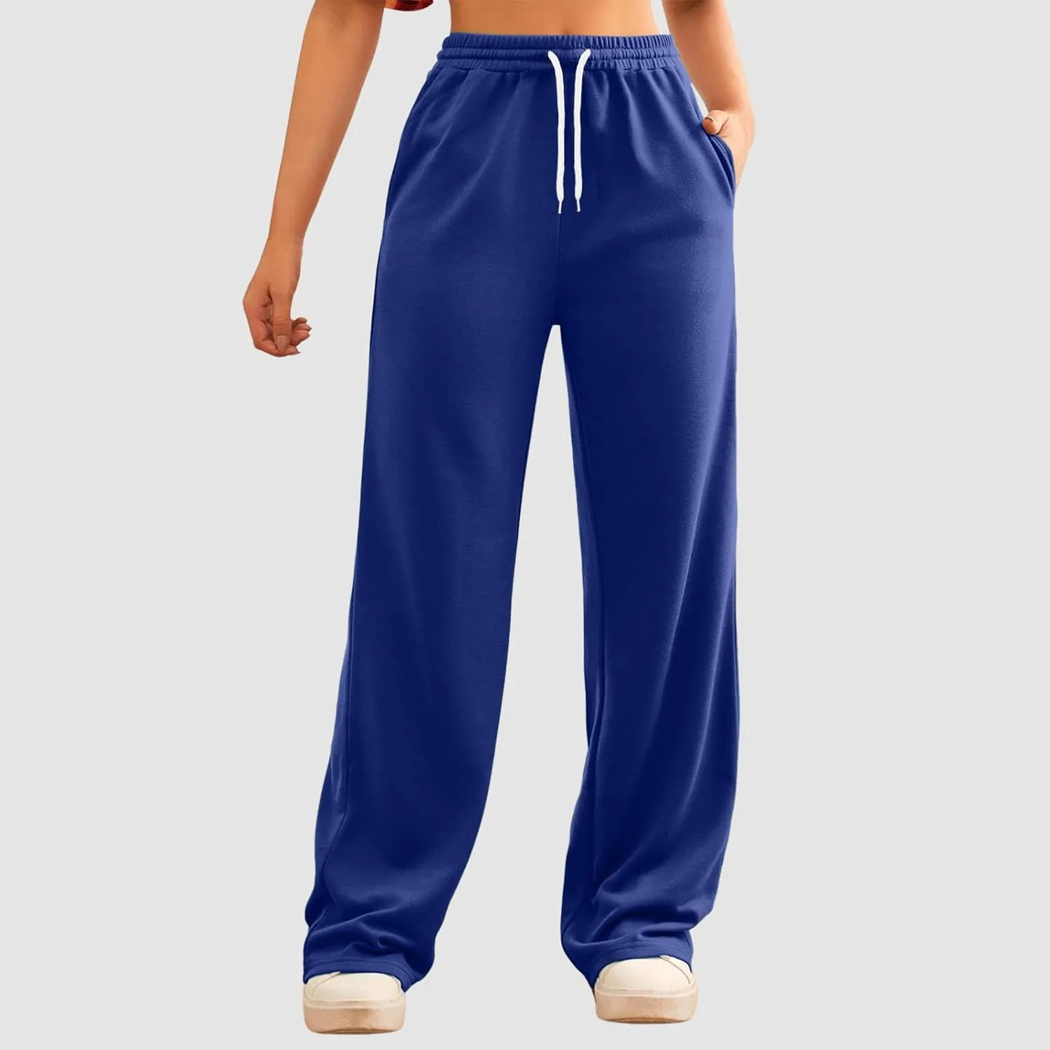 Womens Casual Pants Summer Elastic High Waist Pants Baggy Lightweight Comfy Soft Beach Trousers with Pockets 2025