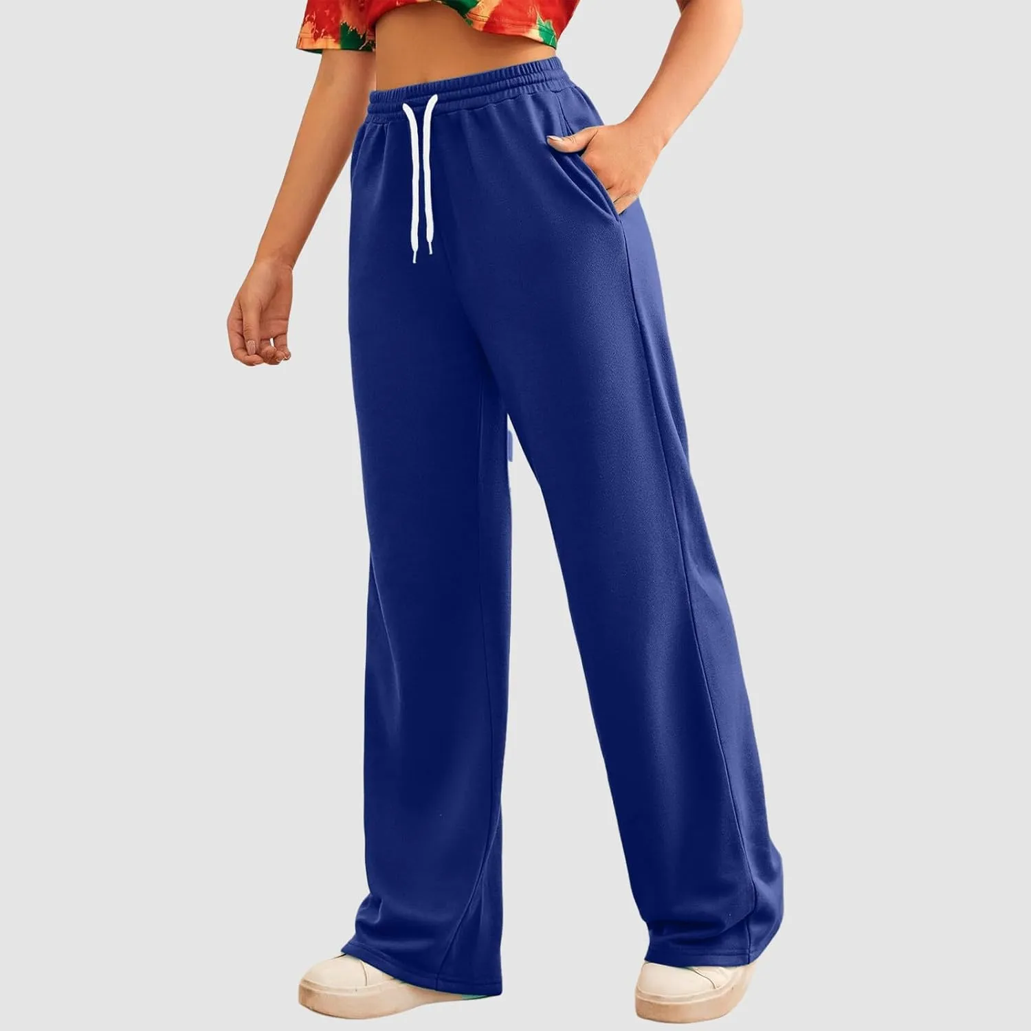 Womens Casual Pants Summer Elastic High Waist Pants Baggy Lightweight Comfy Soft Beach Trousers with Pockets 2025