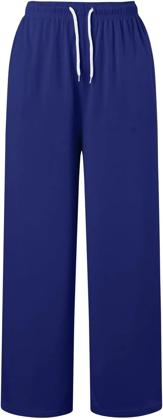 Womens Casual Pants Summer Elastic High Waist Pants Baggy Lightweight Comfy Soft Beach Trousers with Pockets 2025