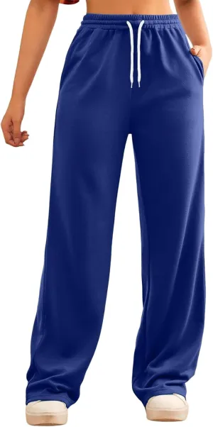 Womens Casual Pants Summer Elastic High Waist Pants Baggy Lightweight Comfy Soft Beach Trousers with Pockets 2025