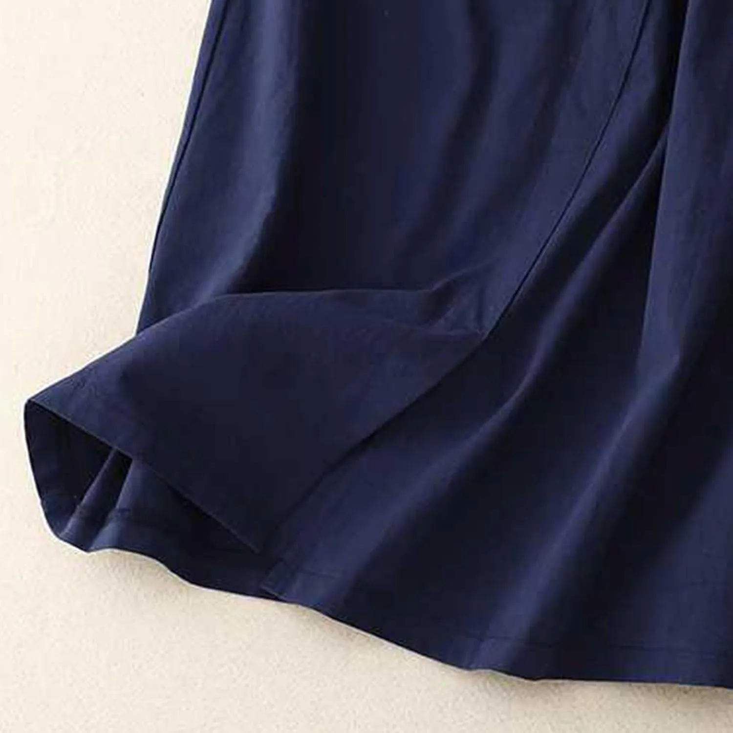 Women's Casual Skirts Elastic Waist Front Button Back Slit A-Line Midi Long Swing Skirt with Pockets Womens Skirts