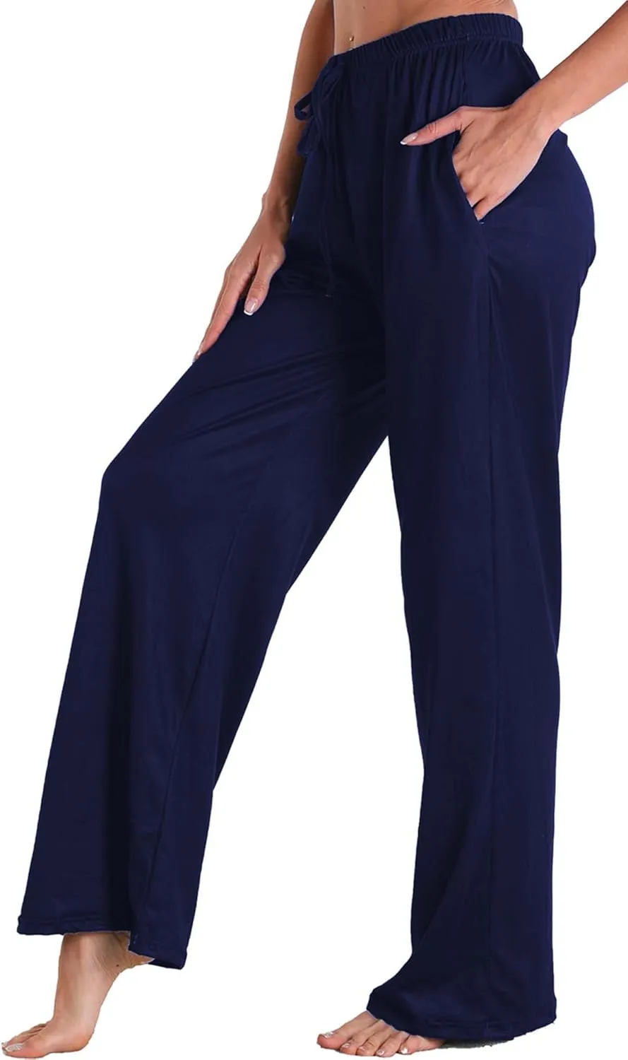 Womens Comfy Lounge Pants Loose Yoga Pant Drawstring Soft Pajama Pants with Pockets Regular and Plus Size