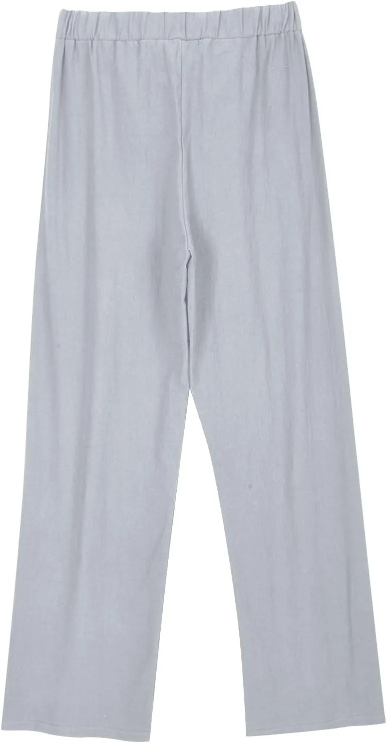 Womens Cotton Linen Pants Soft Lightweight Palazzo Pant High Waist Wide Leg Summer Trousers with Drawstring