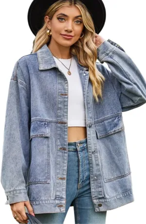 Women's Fairy Grunge Denim Jacket Y2k Acubi Vintage Coat Cyber Punk Indie Outerwear Dark Academia Alt Streetwear