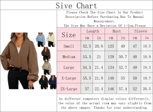 Womens Fleece Jackets Zip Up Oversized Sweatshirts Clothes Long Sleeve Crop Sweater Sherpa Outfits