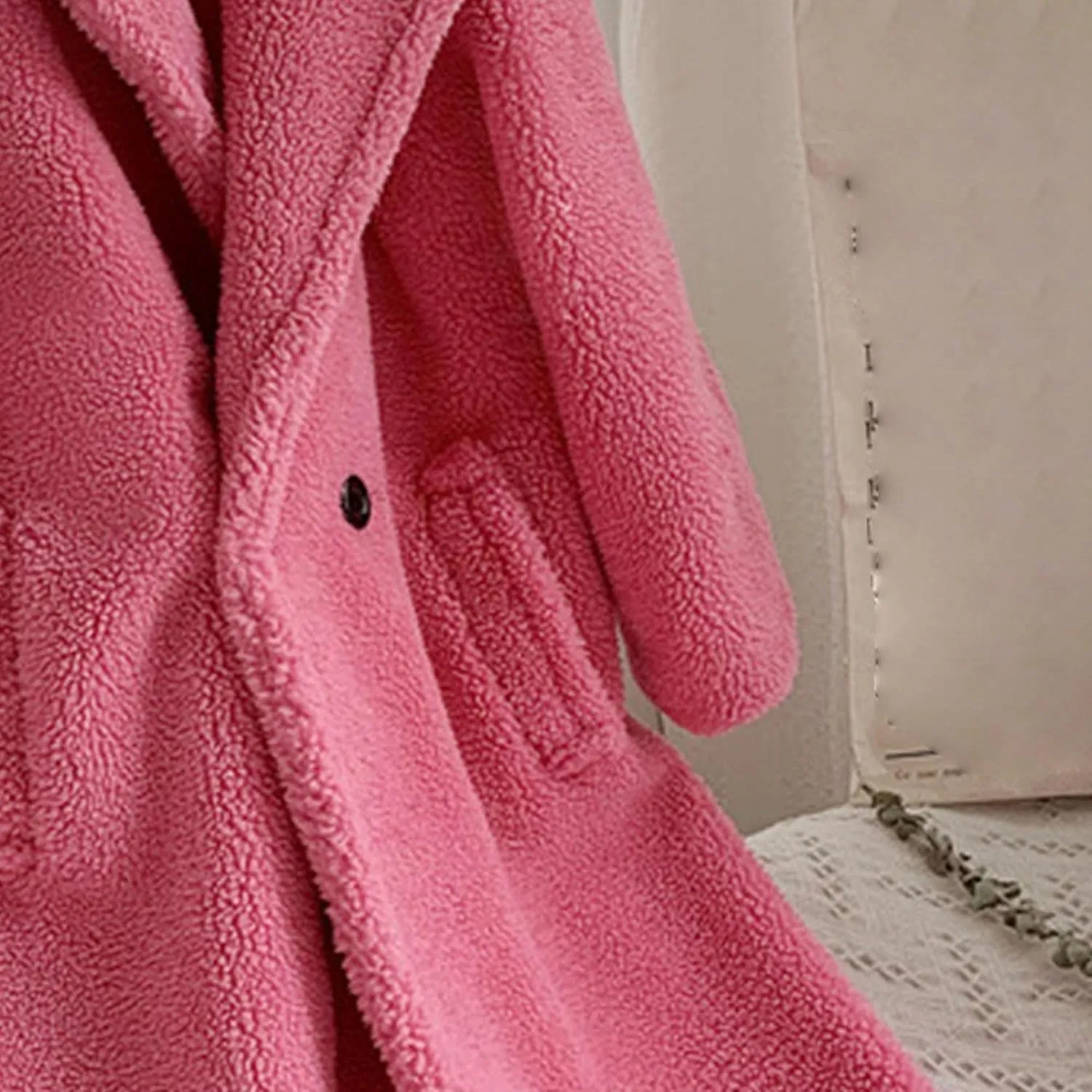 Women's Fleece Lapel Collar Trench Coat Open Front Long Cardigan Overcoat Winter Warm Outwear Jackets