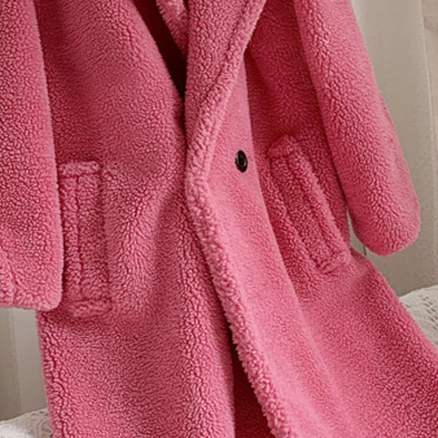 Women's Fleece Lapel Collar Trench Coat Open Front Long Cardigan Overcoat Winter Warm Outwear Jackets