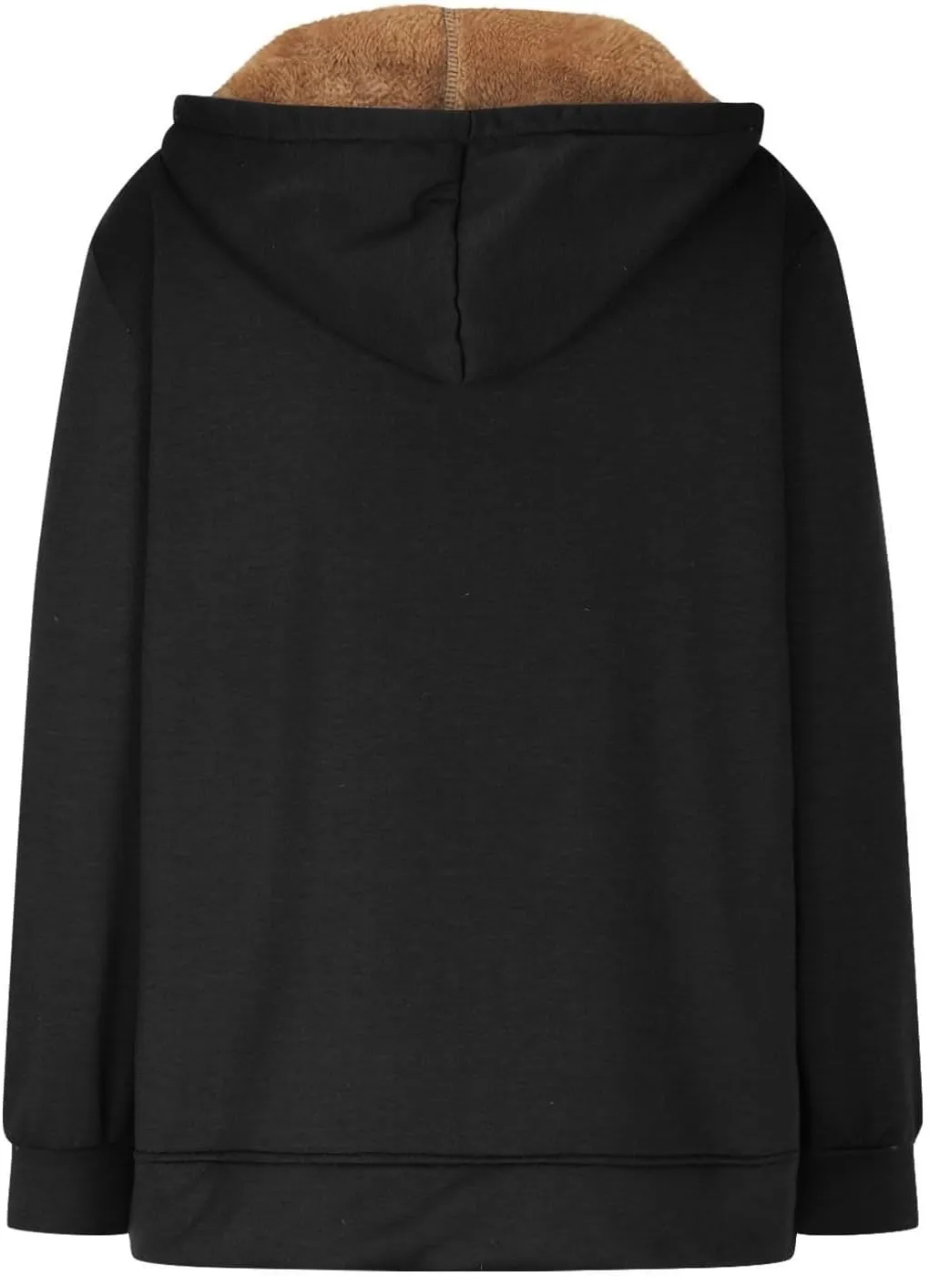 Womens Fleece Zip Up Jacket Coat Cozy Sherpa Lined Hoodie Jackets Drawstring Warm Winter Jacket Outerwear with Pocket