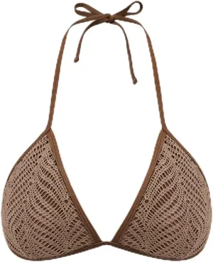 Women's Halter Reversible Bikini Top High Cut Tie Side Triangle String Bikini