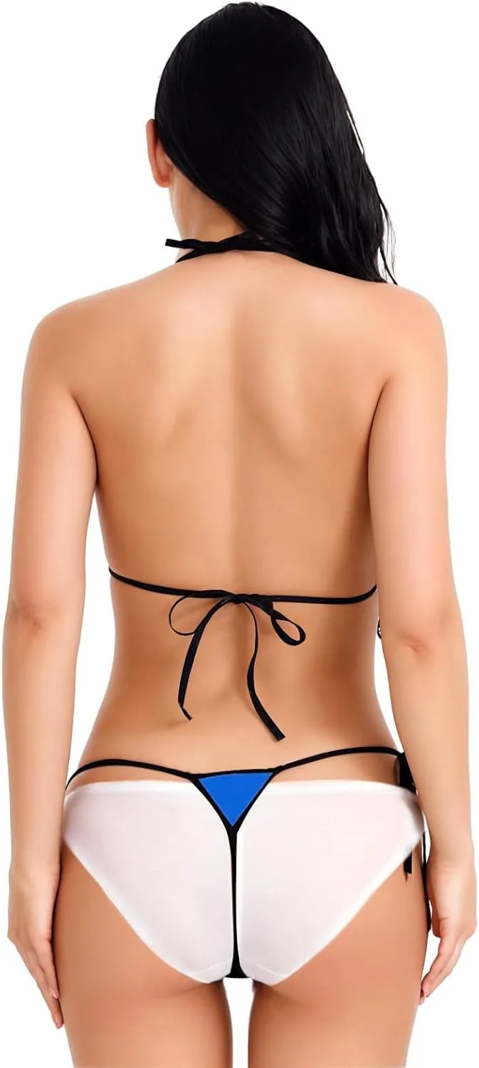 Women's Halter Triangle Bikini Tie Side Bottom Two Piece Swimsuit