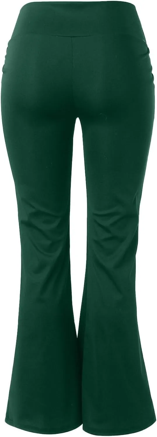 Womens High Waist Pant with Pockets Soft Sport Yoga Flared Leggings Workout Running Trousers Girls Workout Pants