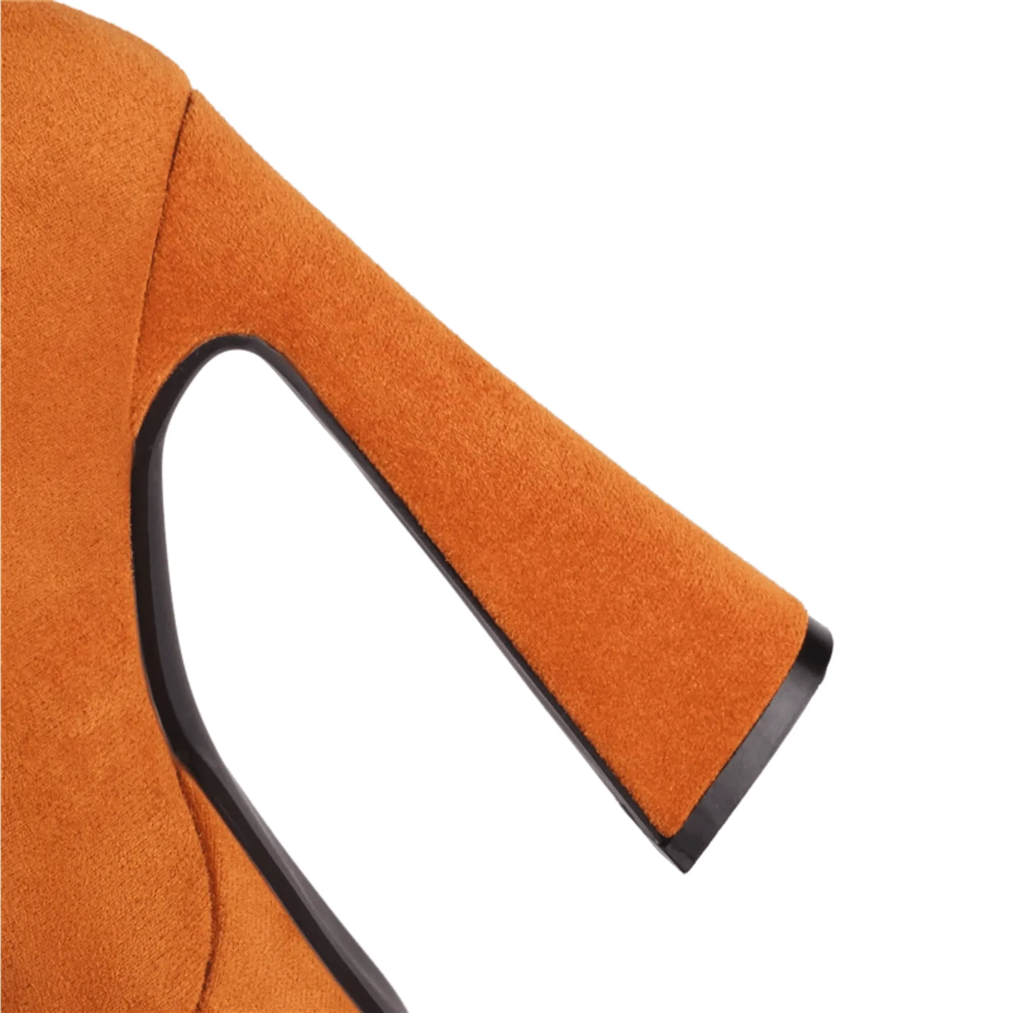Women's Long Pointed Toe Midi Boots Thick High Heels Platform Pleated Gogo Boots Ladies Winter Fashion