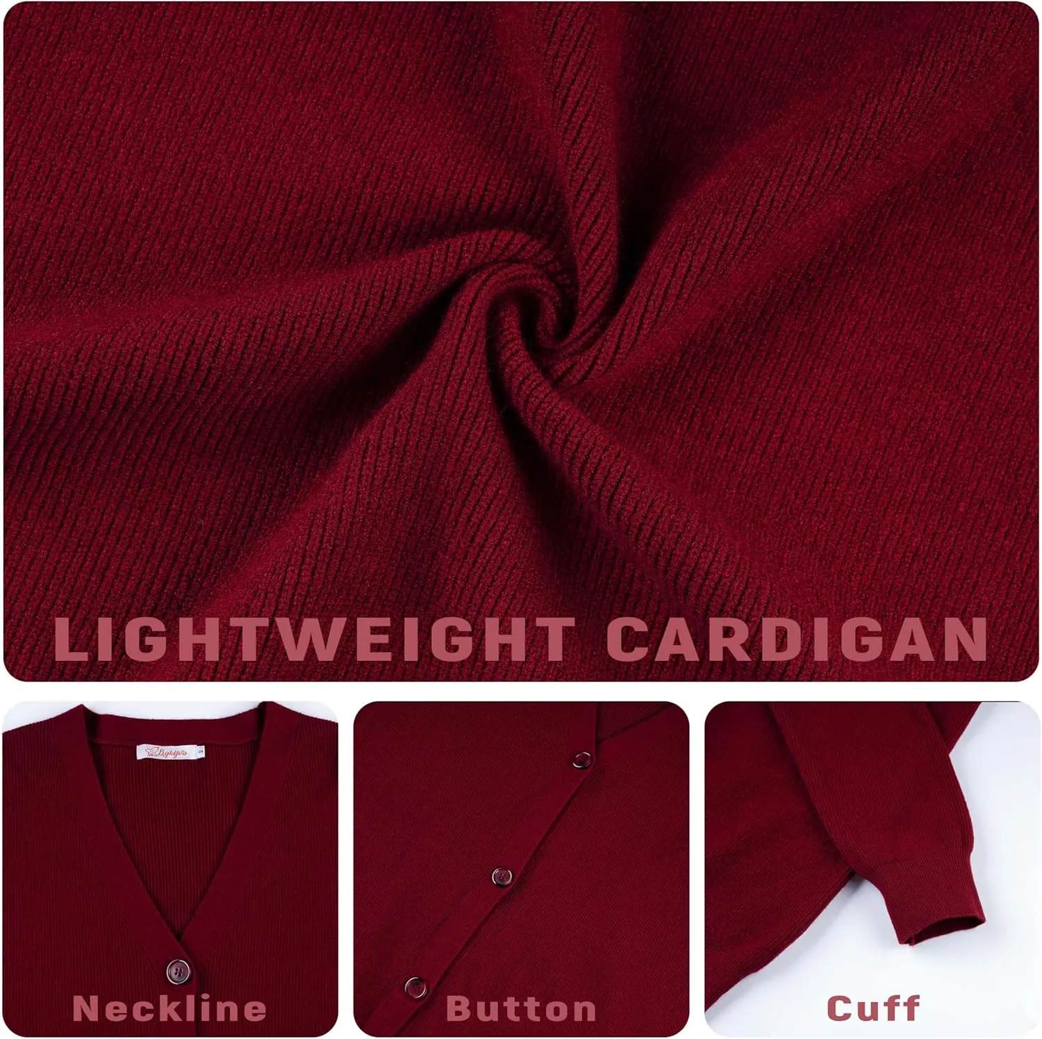 Women's Long Sleeve V-Neck Button Down Cardigan Chunky Oversized Knit Open Front Trendy Sweater Outerwear