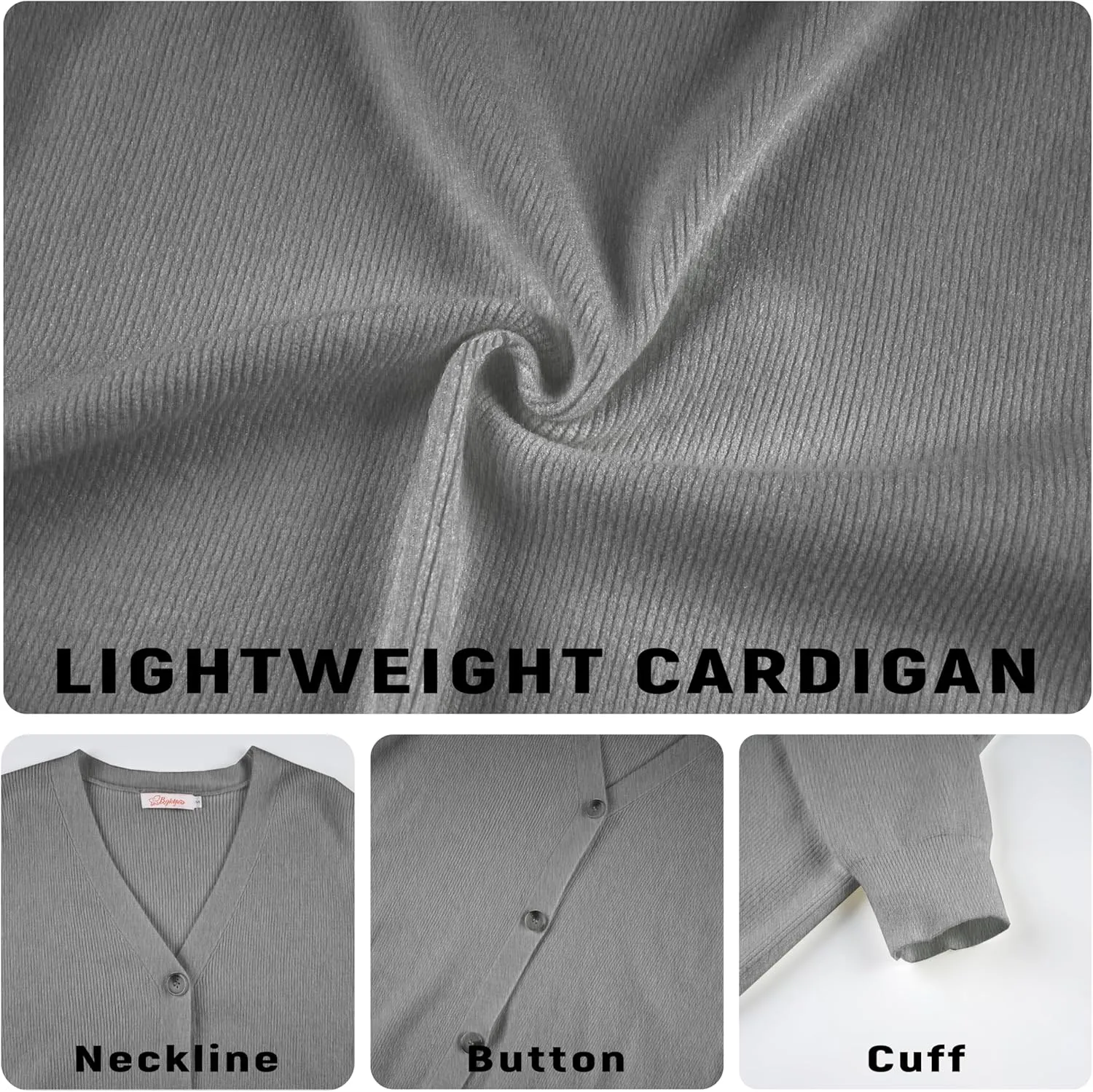 Women's Long Sleeve V-Neck Button Down Cardigan Chunky Oversized Knit Open Front Trendy Sweater Outerwear