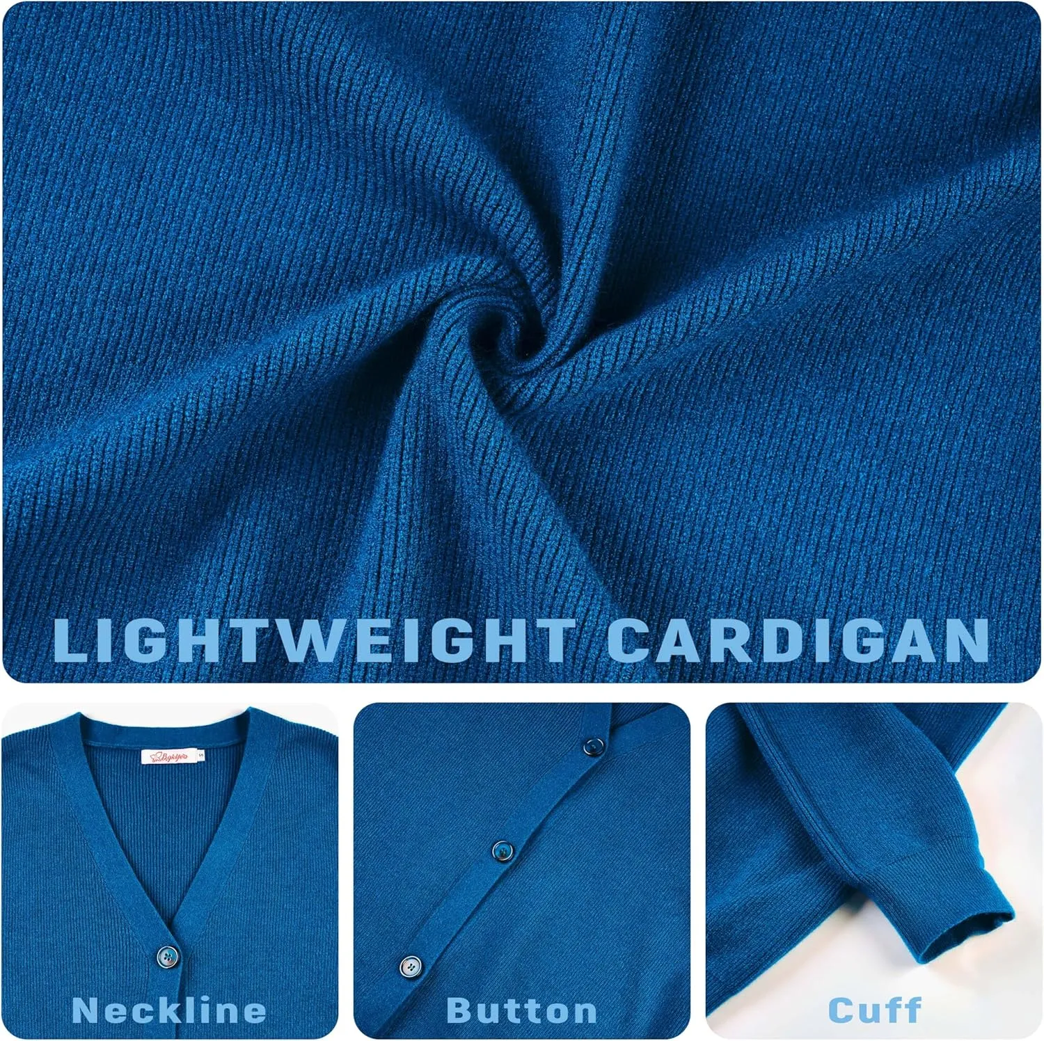 Women's Long Sleeve V-Neck Button Down Cardigan Chunky Oversized Knit Open Front Trendy Sweater Outerwear