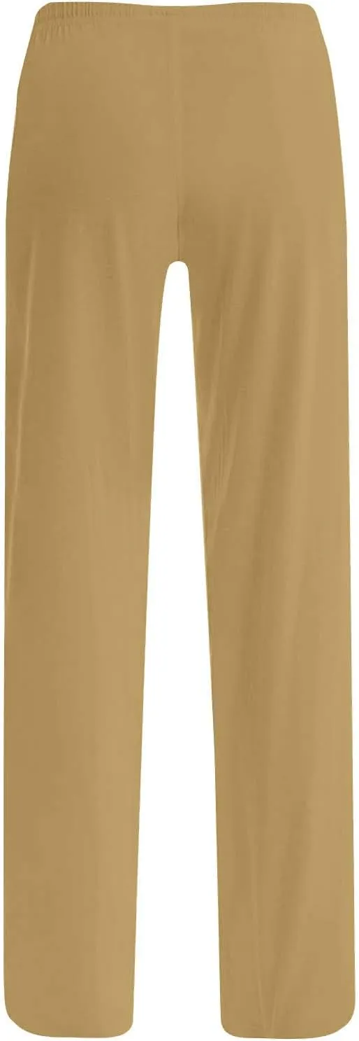 Women's Pajama Pants High Waist Wide Leg Sleep Bottoms Soft Stretchy Comfy Lounge Pant Trouser with Drawstring Pockets