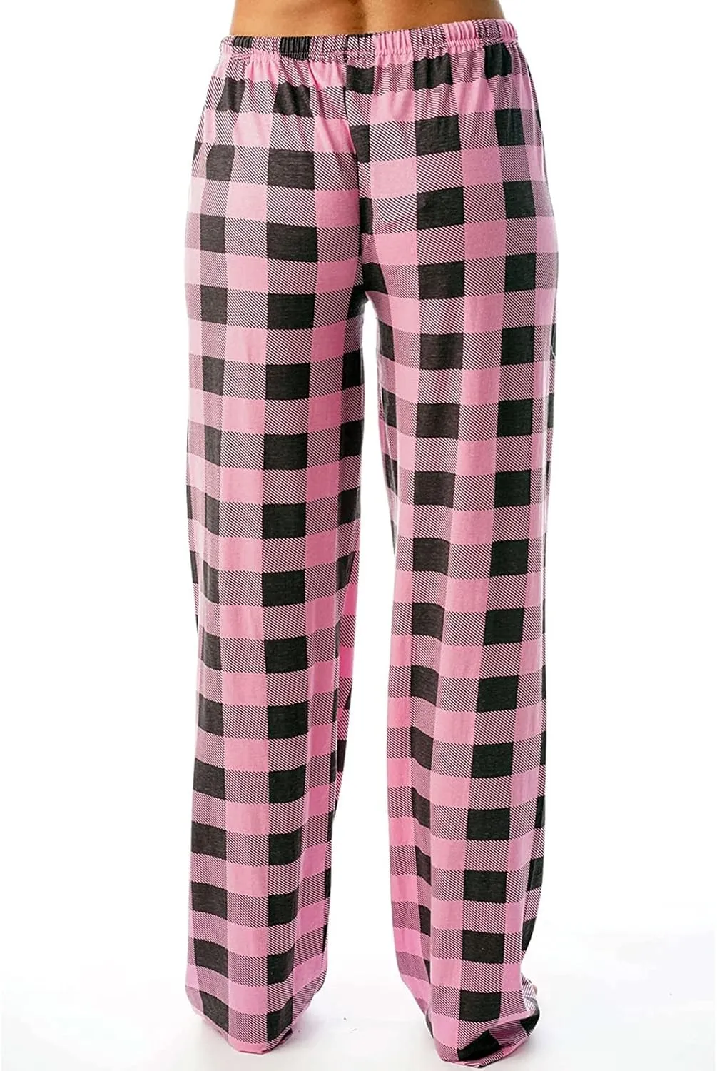 Womens Pajamas Pants 2025 Lounge Cute Plaid Pants Soft Comfy Drawstring Wide Leg Trousers Bell Bottom Sleep Clothing