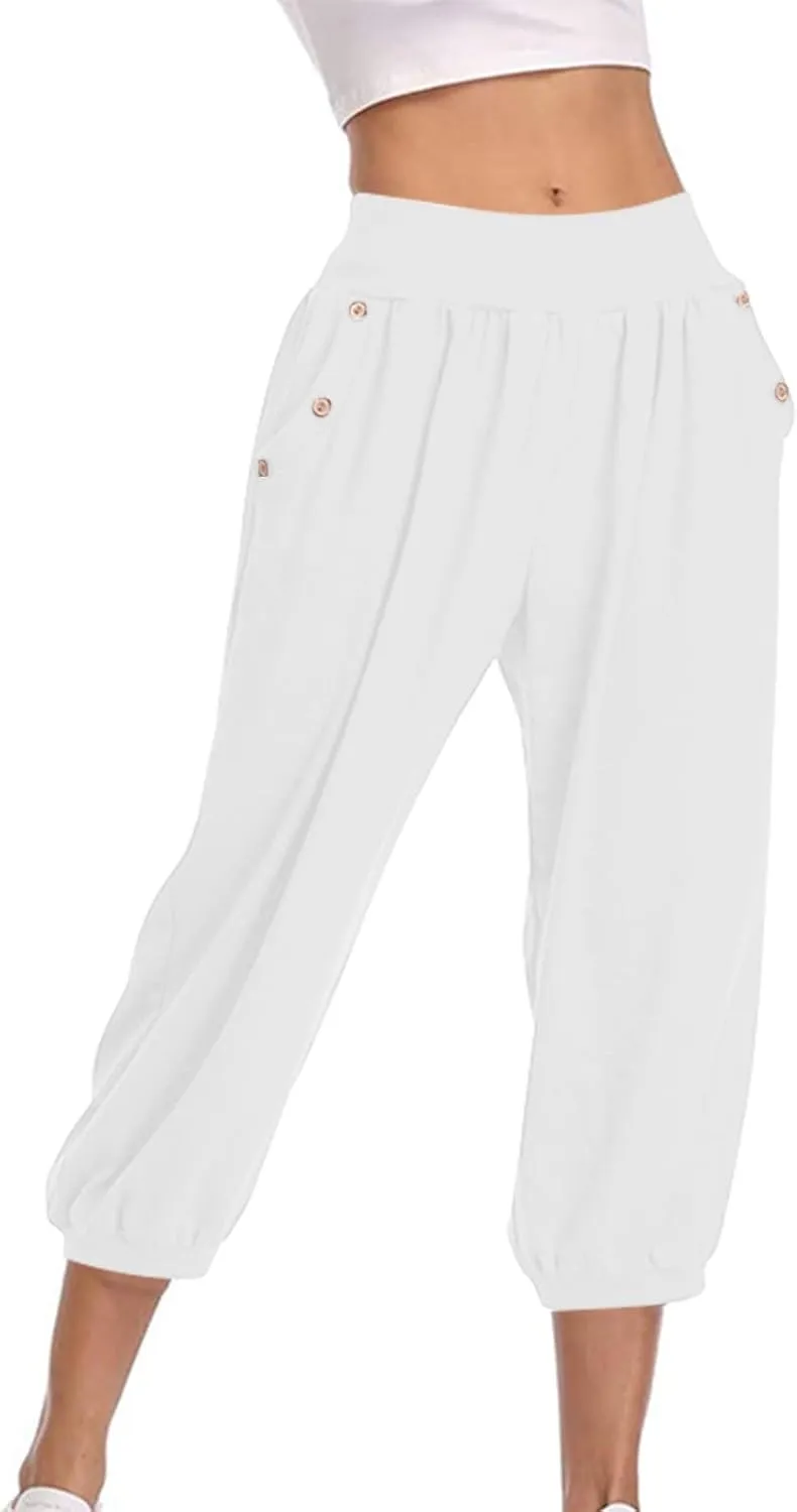 Womens Pants Track Athletic Pants for Women Loose Fit High Cut Straight Leg Basic Cuff Leg Fall Summer Pants 2025
