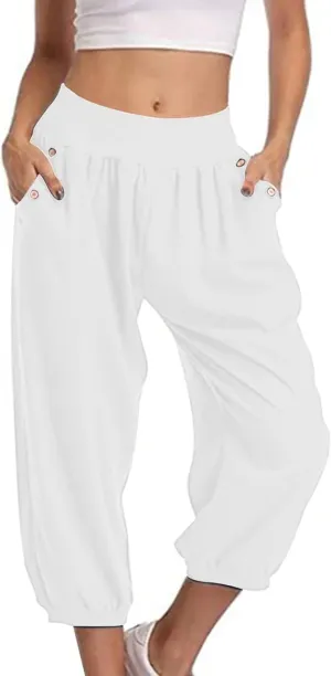 Womens Pants Track Athletic Pants for Women Loose Fit High Cut Straight Leg Basic Cuff Leg Fall Summer Pants 2025